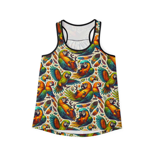 Playful parrots Women's Tank Top (AOP)