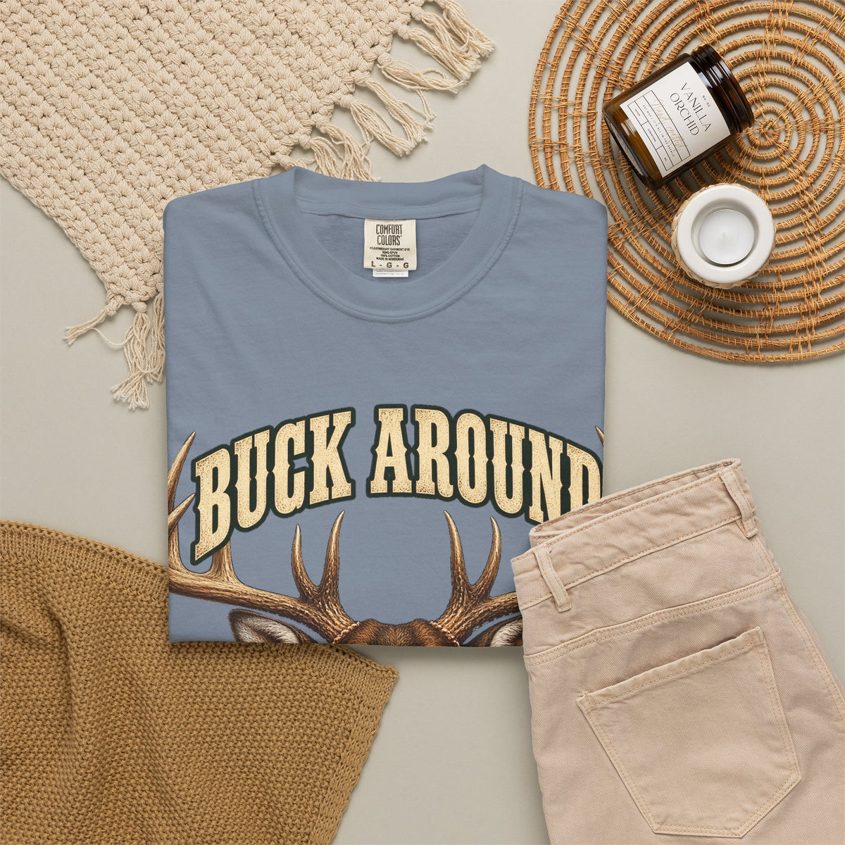 Buck Around and Find Out Cream Bust Deer Tee Funny Hunting FAFO Pun Shirt