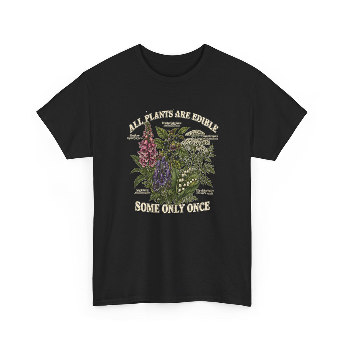 All Plants Are Edible Some Only Once T-Shirt Funny Poisonous Botanical Tee
