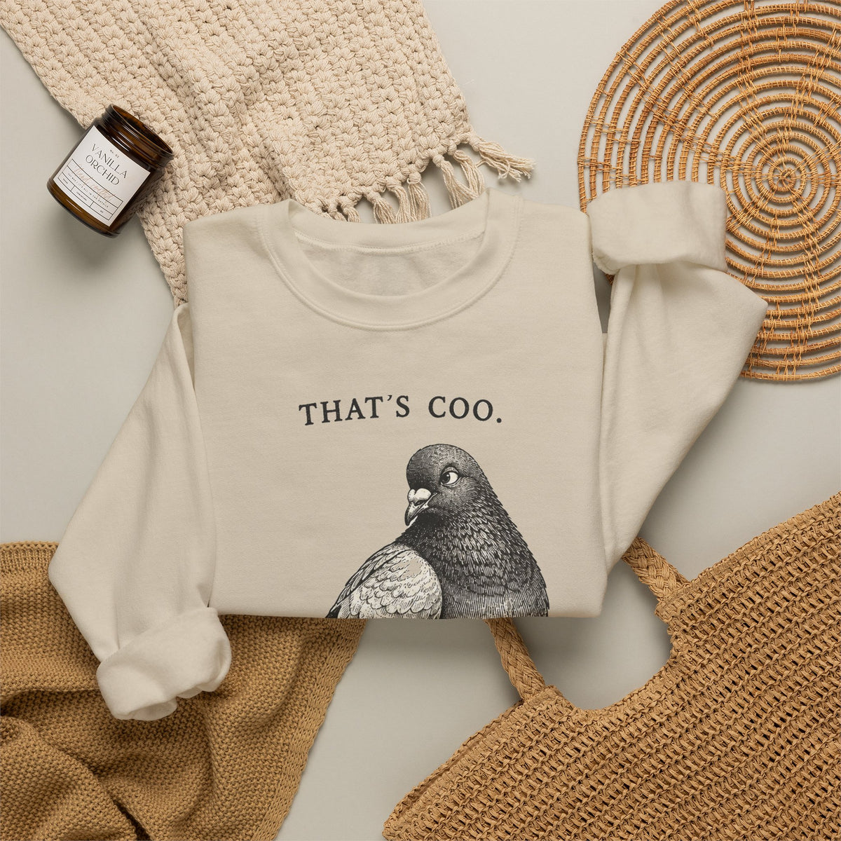 Thats Coo Pigeon Sketch Sweatshirt Minimal Bird Pun