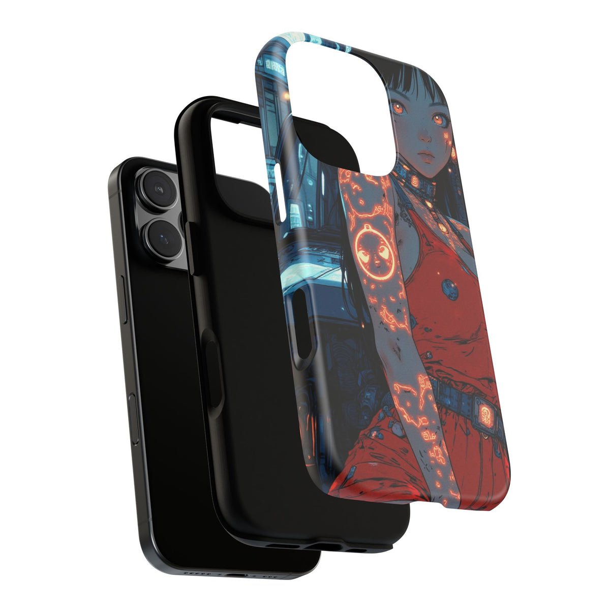 Tattooed Girl Neon Car Tough Phone Case iPhone Samsung Pixel