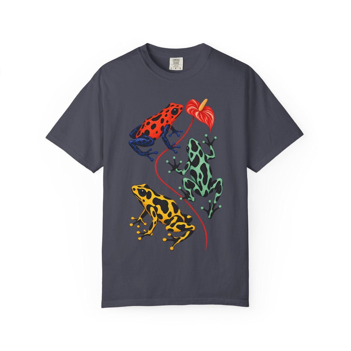 Poison Dart Frogs Anthurium Tee Colorful Dart Frog Red Flower Tropical Wildlife Shirt