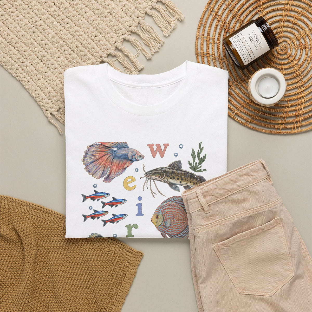 Weird Fishes T-Shirt Aquarium Fish Collage Betta Discus Neon Tetra Tee