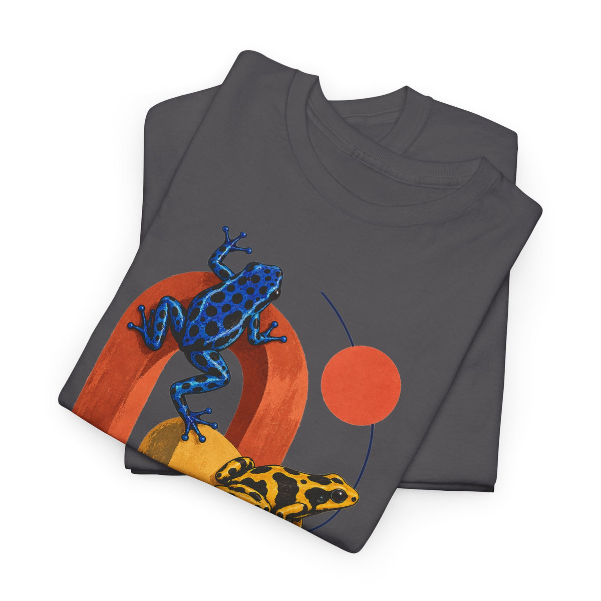 Poison Dart Frogs Colorful Arches Red Sun Tee Midcentury Geometric Frog Wildlife Shirt
