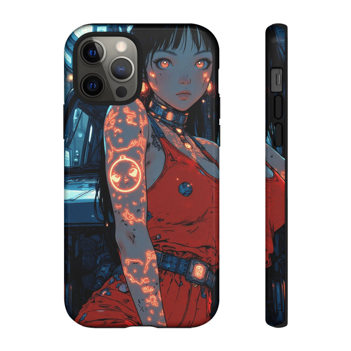 Tattooed Girl Neon Car Tough Phone Case iPhone Samsung Pixel