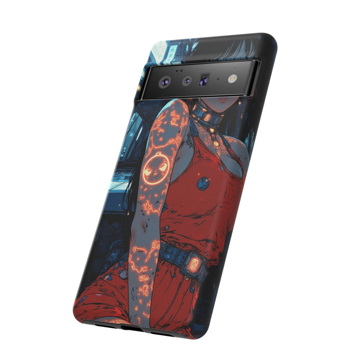 Tattooed Girl Neon Car Tough Phone Case iPhone Samsung Pixel
