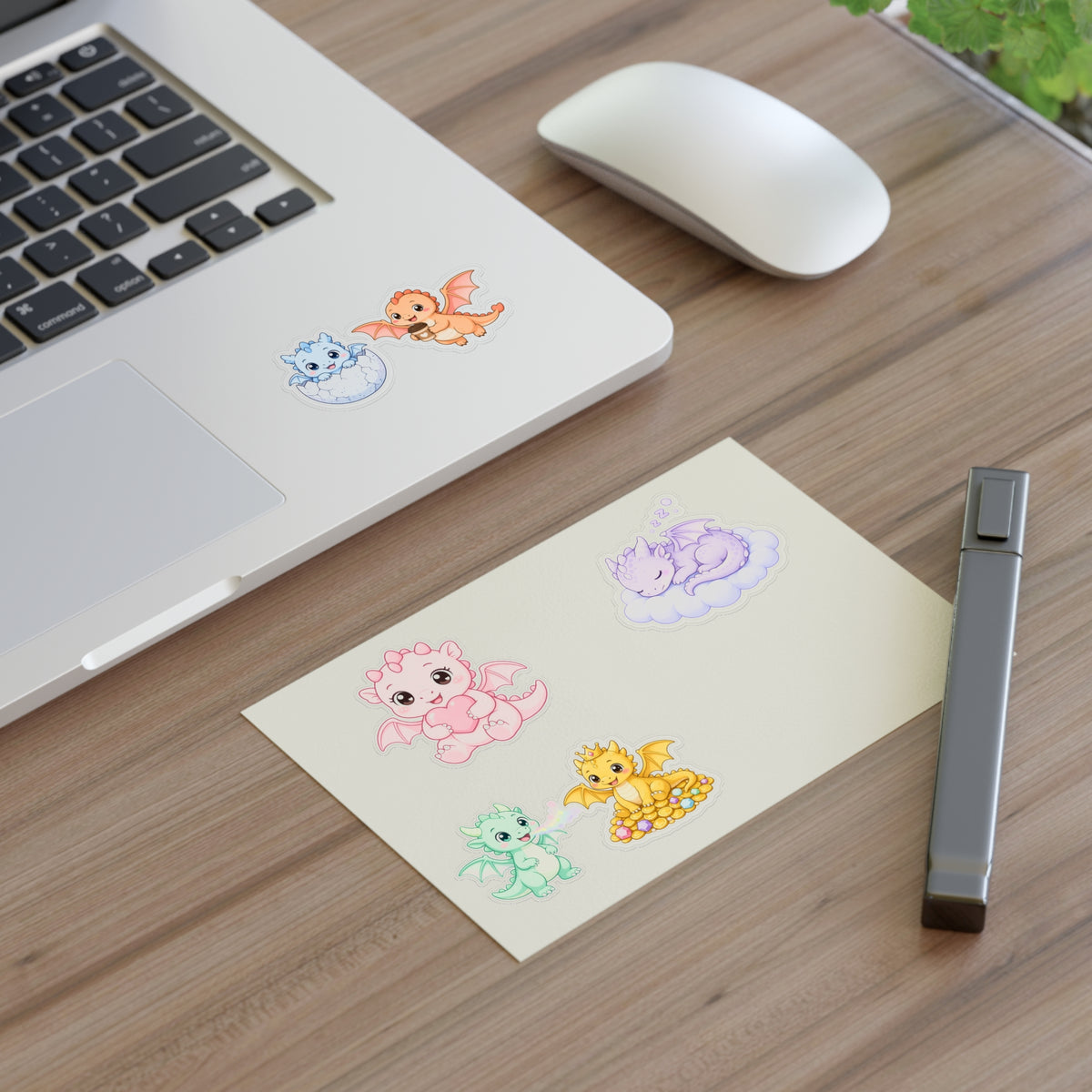 Cute Kawaii Dragon Sticker Sheet 6 Pastel Baby Dragon Stickers Laptop Planner
