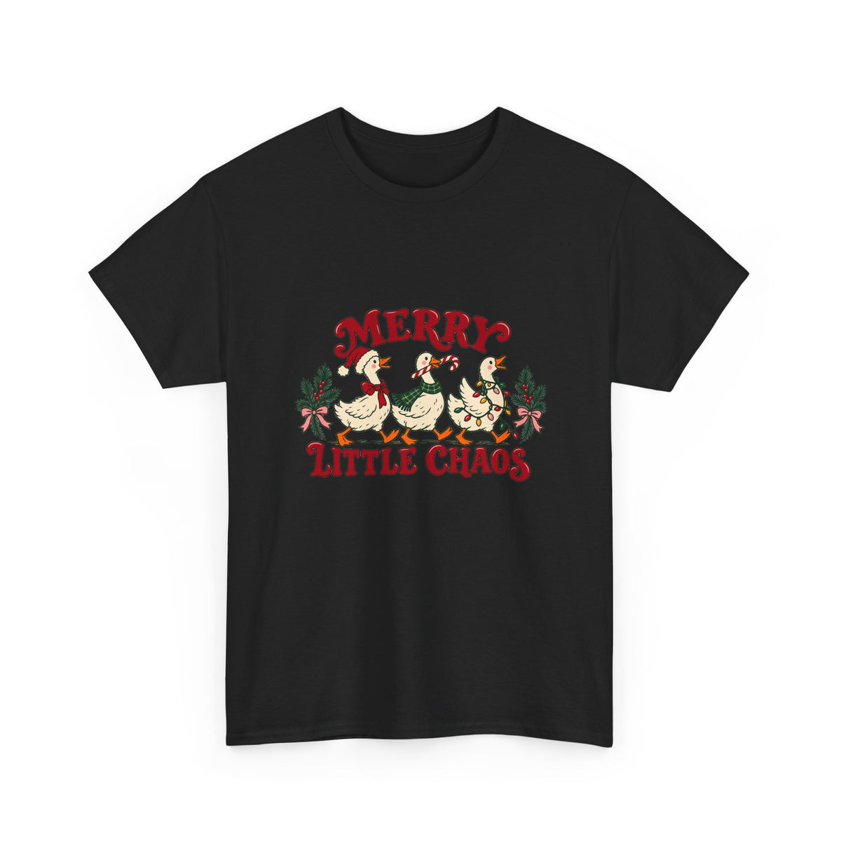 Merry Little Chaos Christmas Geese T-Shirt Funny Holiday Goose Tee