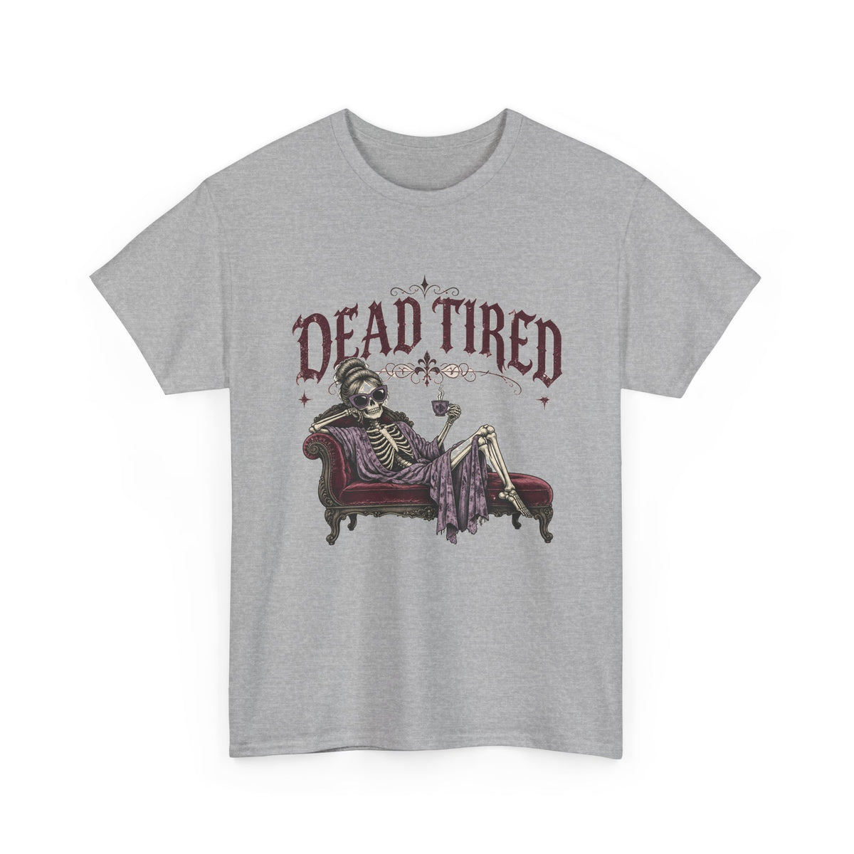 Dead Tired Skeleton T-Shirt Funny Gothic Fainting Couch