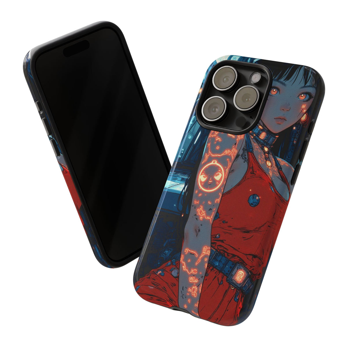 Tattooed Girl Neon Car Tough Phone Case iPhone Samsung Pixel