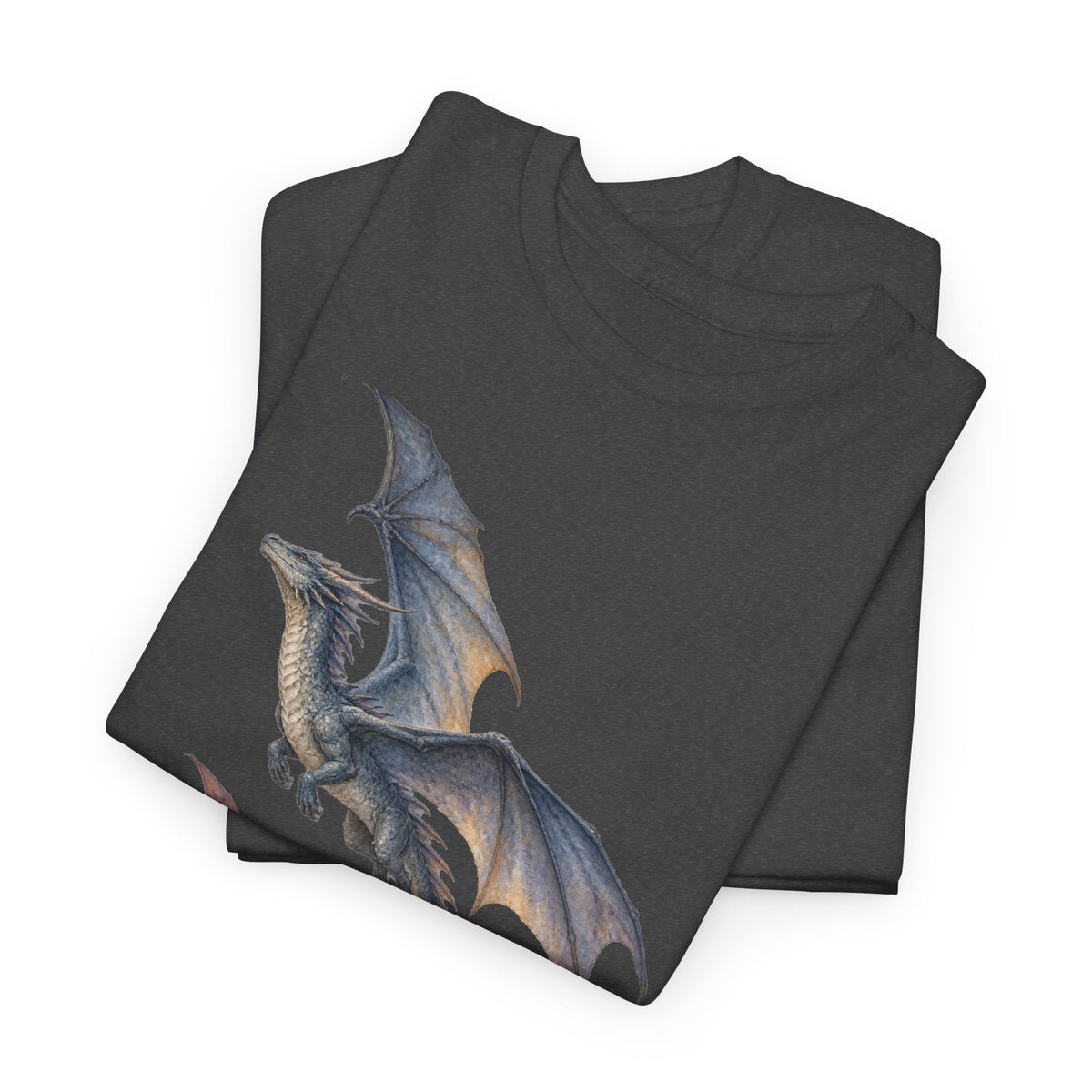 Twin Dragons Mountain Flight T-Shirt Fantasy Dragons Snowy Mountains Pine Forest Tee