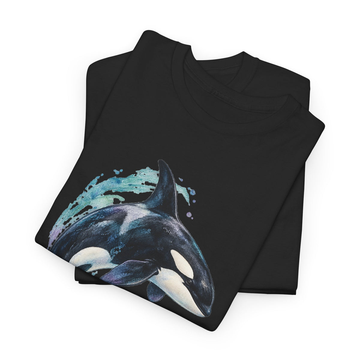 Orca Mother and Calf Tee Watercolor Killer Whale Mom and Baby Ocean Splash Shirt