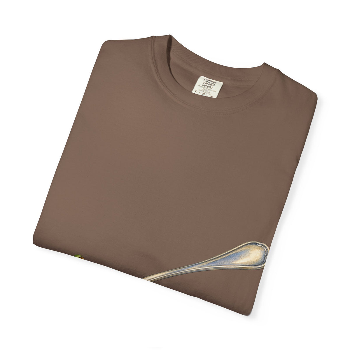 Green Tree Frog in Silver Spoon Tee Cute Frog Spoon Macro Wildlife Shirt