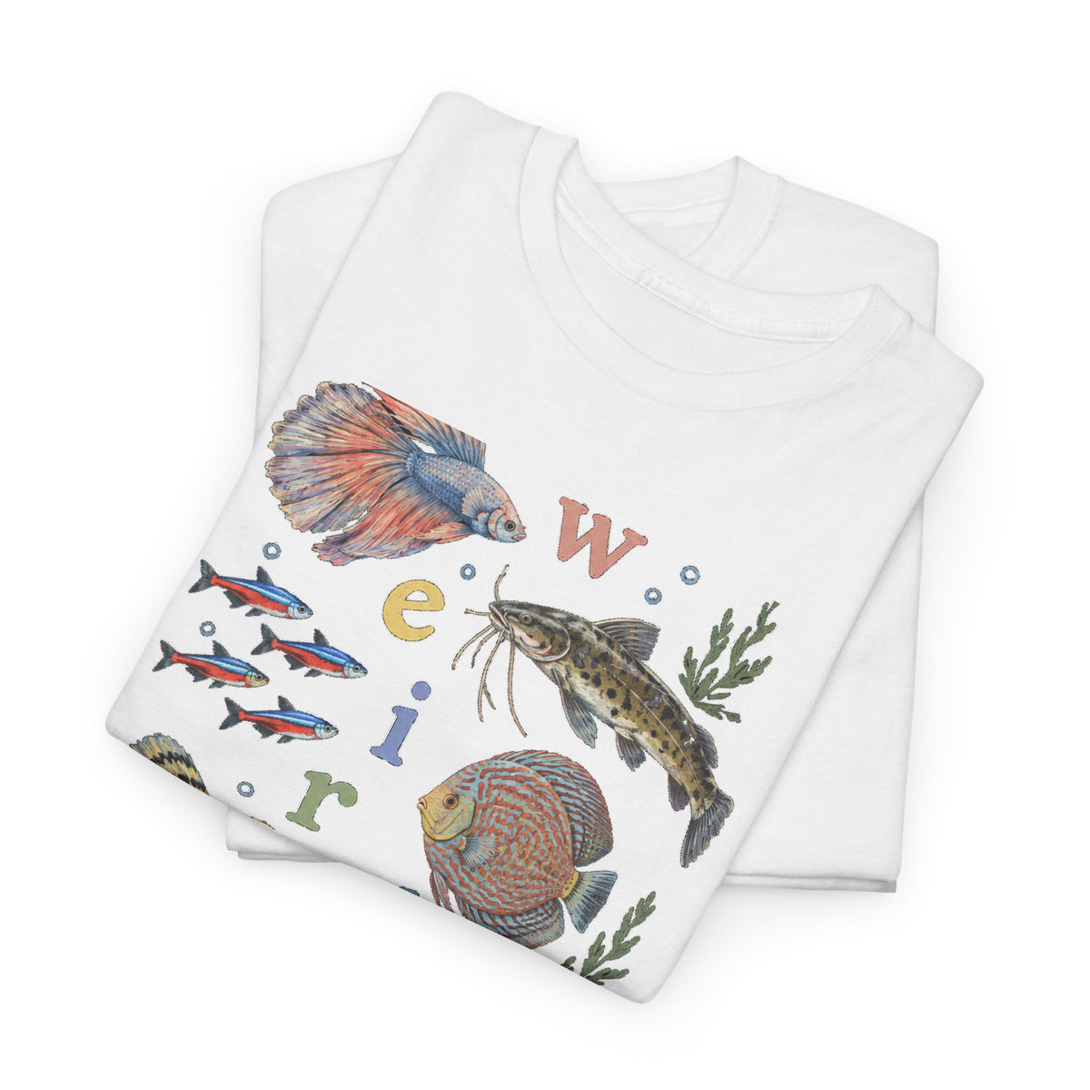 Weird Fishes T-Shirt Aquarium Fish Collage Betta Discus Neon Tetra Tee