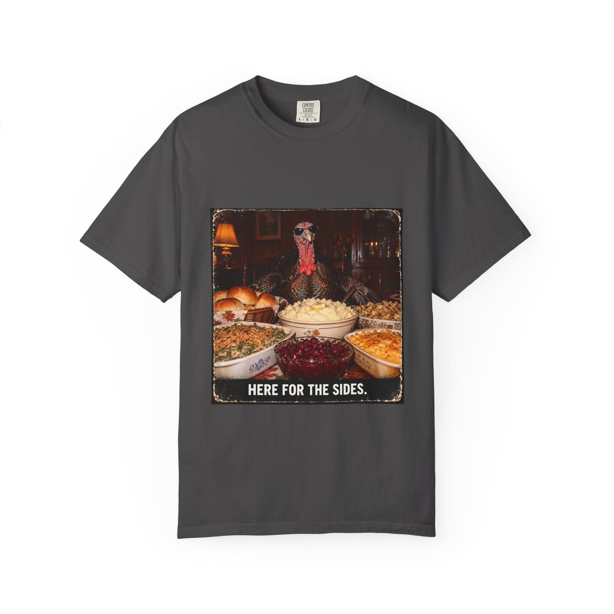 Here for the Sides Funny Thanksgiving Turkey Tee Cool Turkey Sunglasses Side Dishes Meme Shirt
