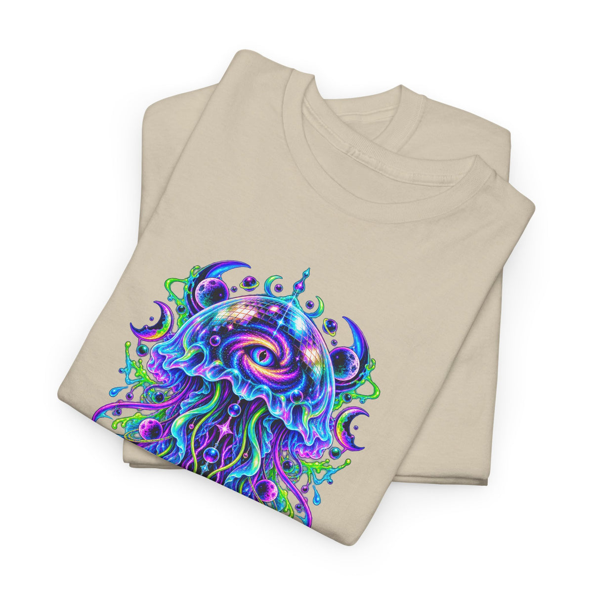 Cosmic Jellyfish T-Shirt Neon Space Psychedelic Disco Eye Tee
