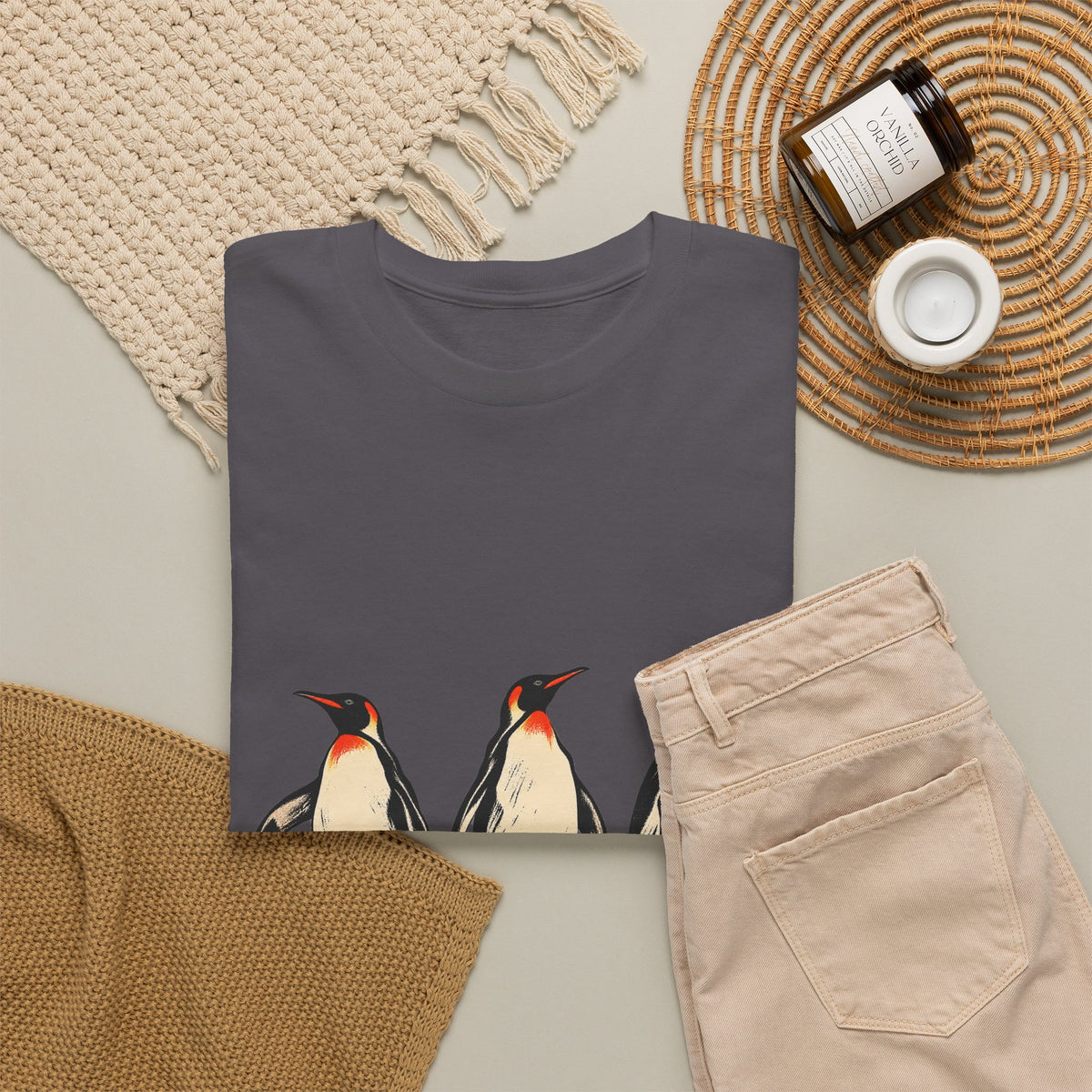Three Penguins T-Shirt Emperor Penguin Trio Walking on Ice Antarctica Animal Tee