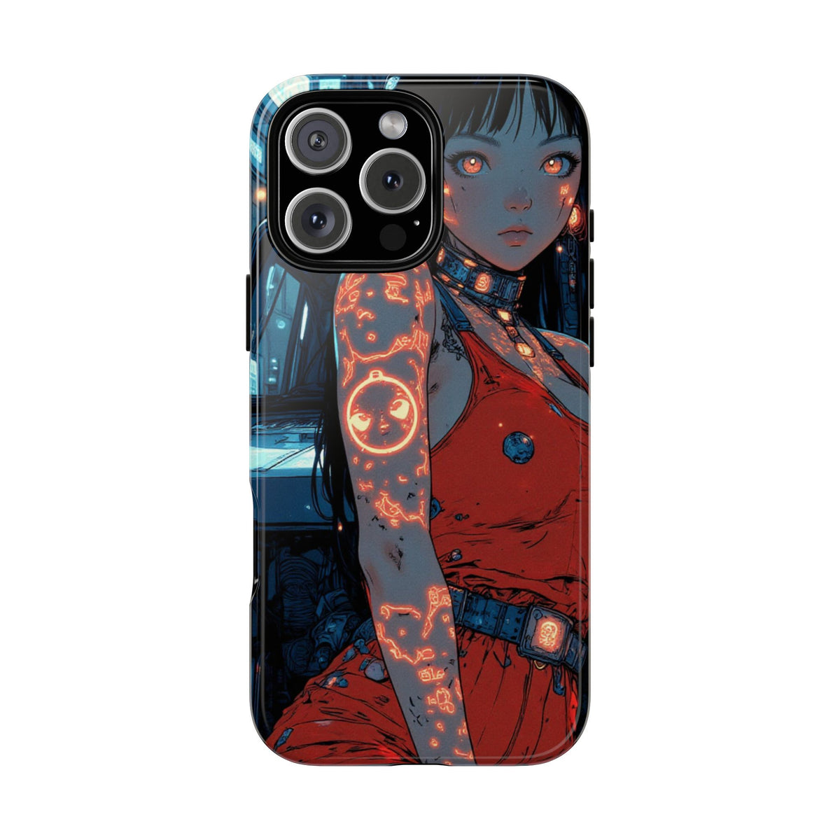 Tattooed Girl Neon Car Tough Phone Case iPhone Samsung Pixel