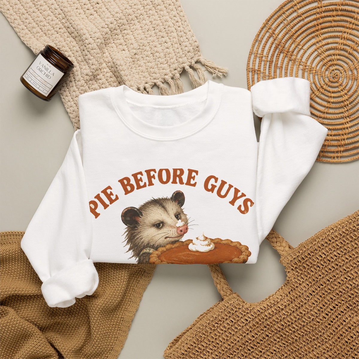Pie Before Guys Opossum Sweatshirt Funny Thanksgiving Possum
