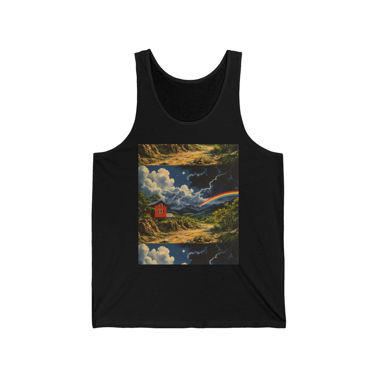 Rainbow Barn Countryside Storm Graphic Tank Top Unisex Jersey Tank