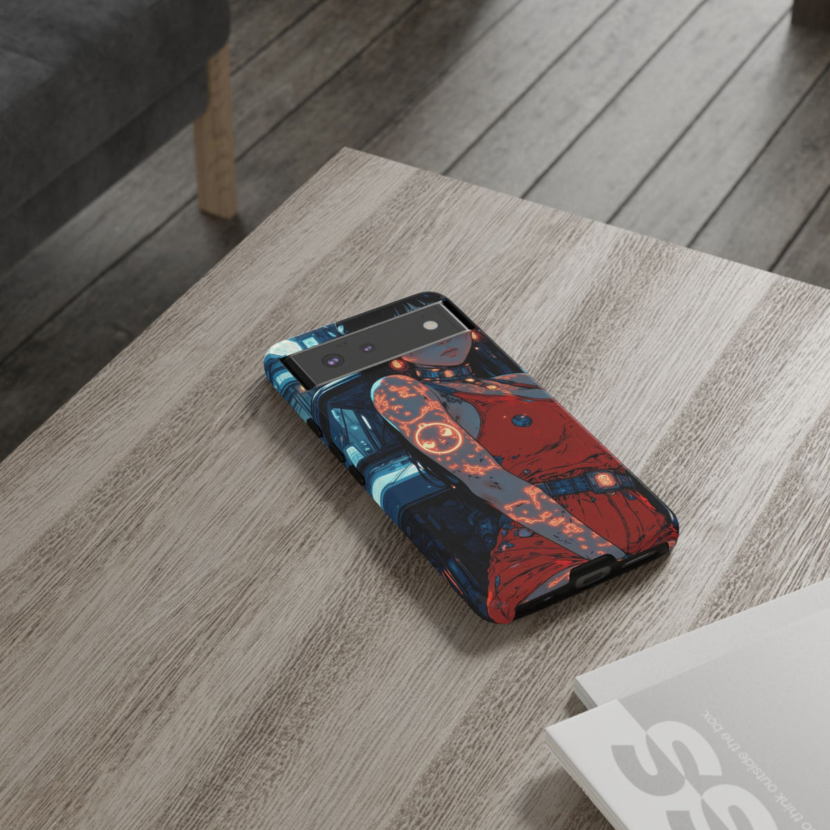 Tattooed Girl Neon Car Tough Phone Case iPhone Samsung Pixel