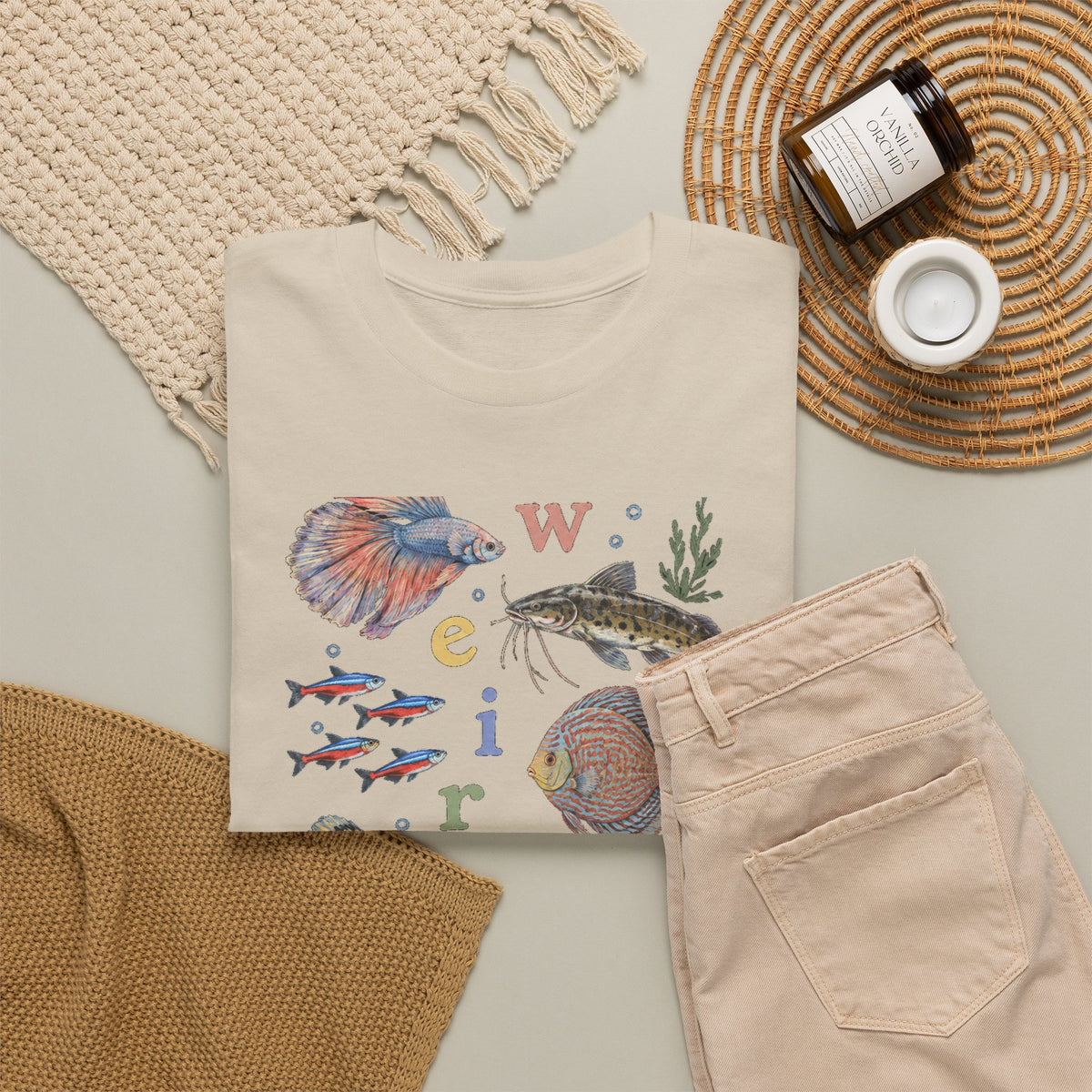 Weird Fishes T-Shirt Aquarium Fish Collage Betta Discus Neon Tetra Tee