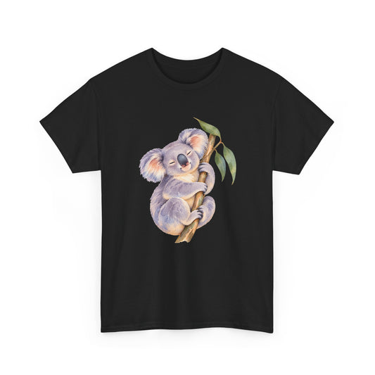 Sleeping Koala T-Shirt Watercolor Eucalyptus Branch Cute Animal Tee