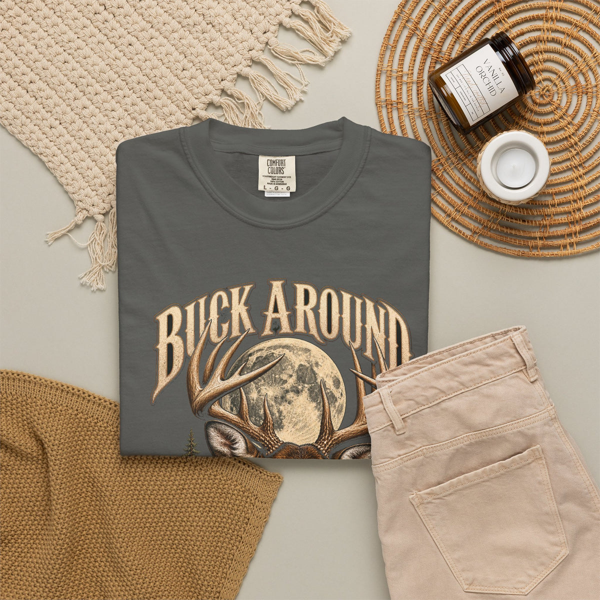 Buck Around and Find Out Moon Pines Deer Tee Funny Hunting FAFO Pun Shirt