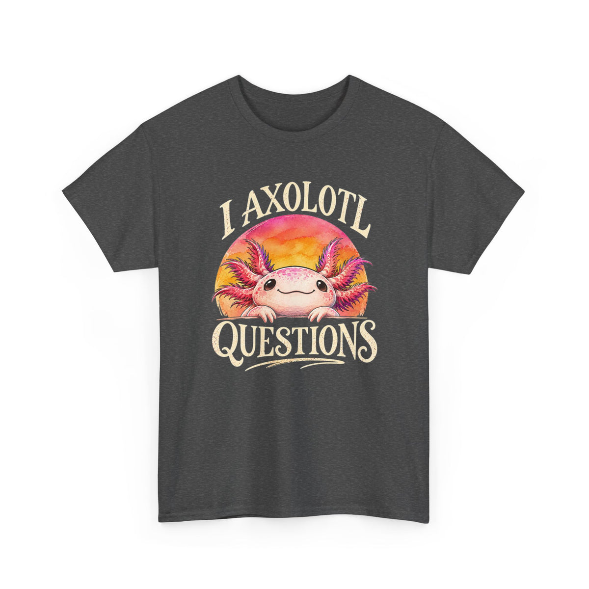 I Axolotl Questions T-Shirt Funny Axolotl Pun Peeking Amphibian Tee