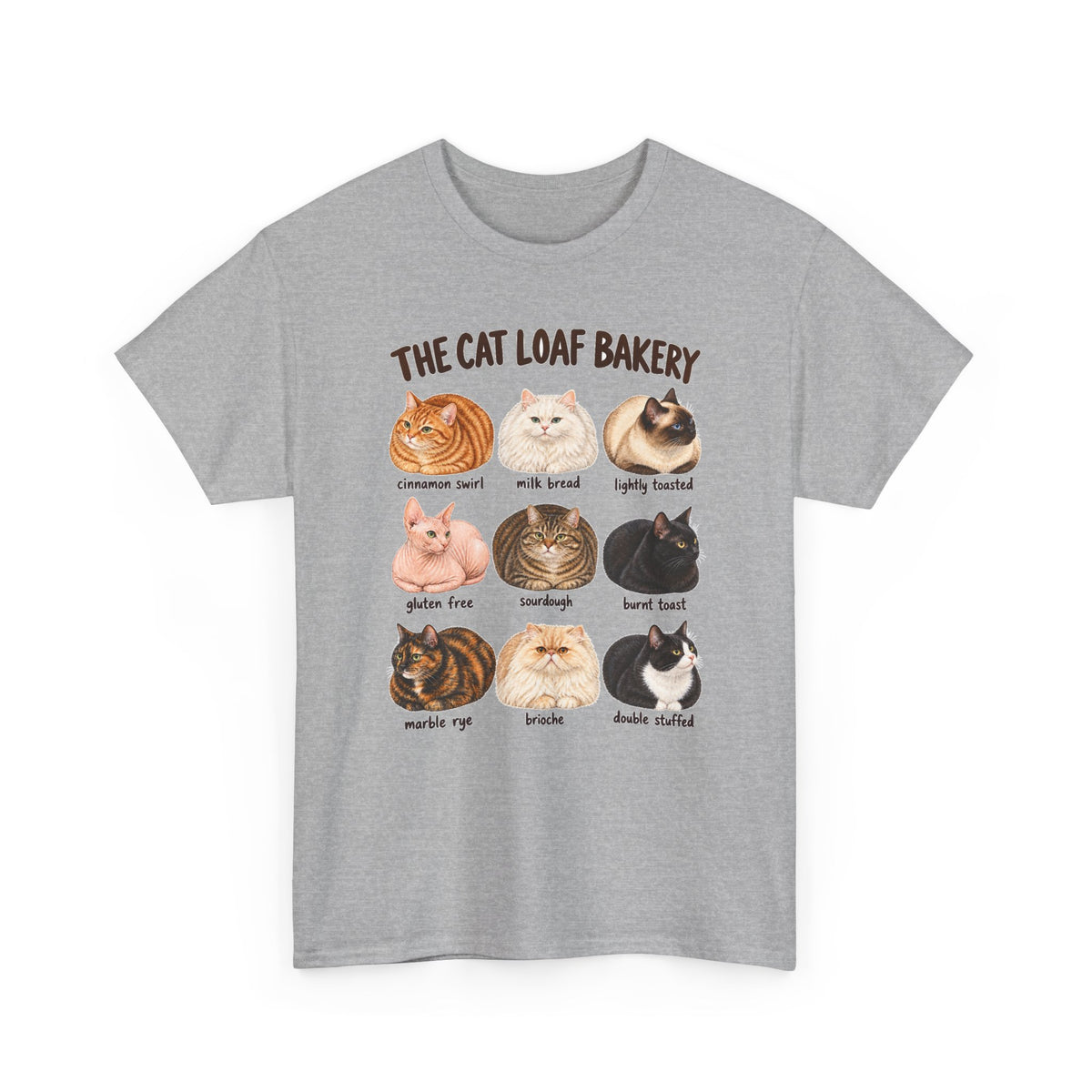 The Cat Loaf Bakery T-Shirt Funny Cat Bread Pun Loaf Cats Tee
