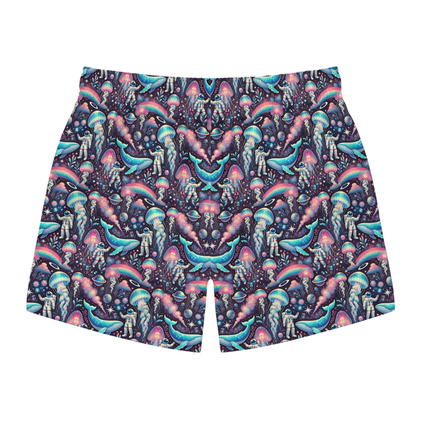 Swim Trunks - Astronaut Jellyfish Whale Trippy Design