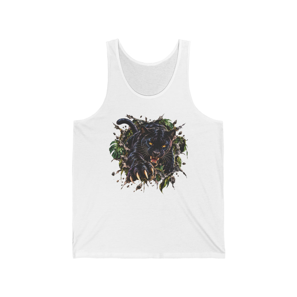 Jungle Black Panther Tank Top Snarling Big Cat Tropical Leaves Wildlife Tank