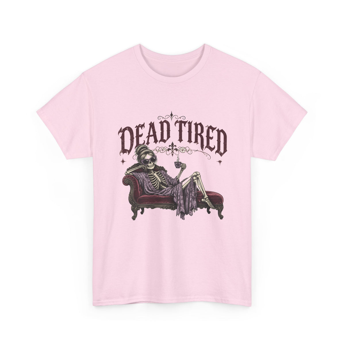 Dead Tired Skeleton T-Shirt Funny Gothic Fainting Couch