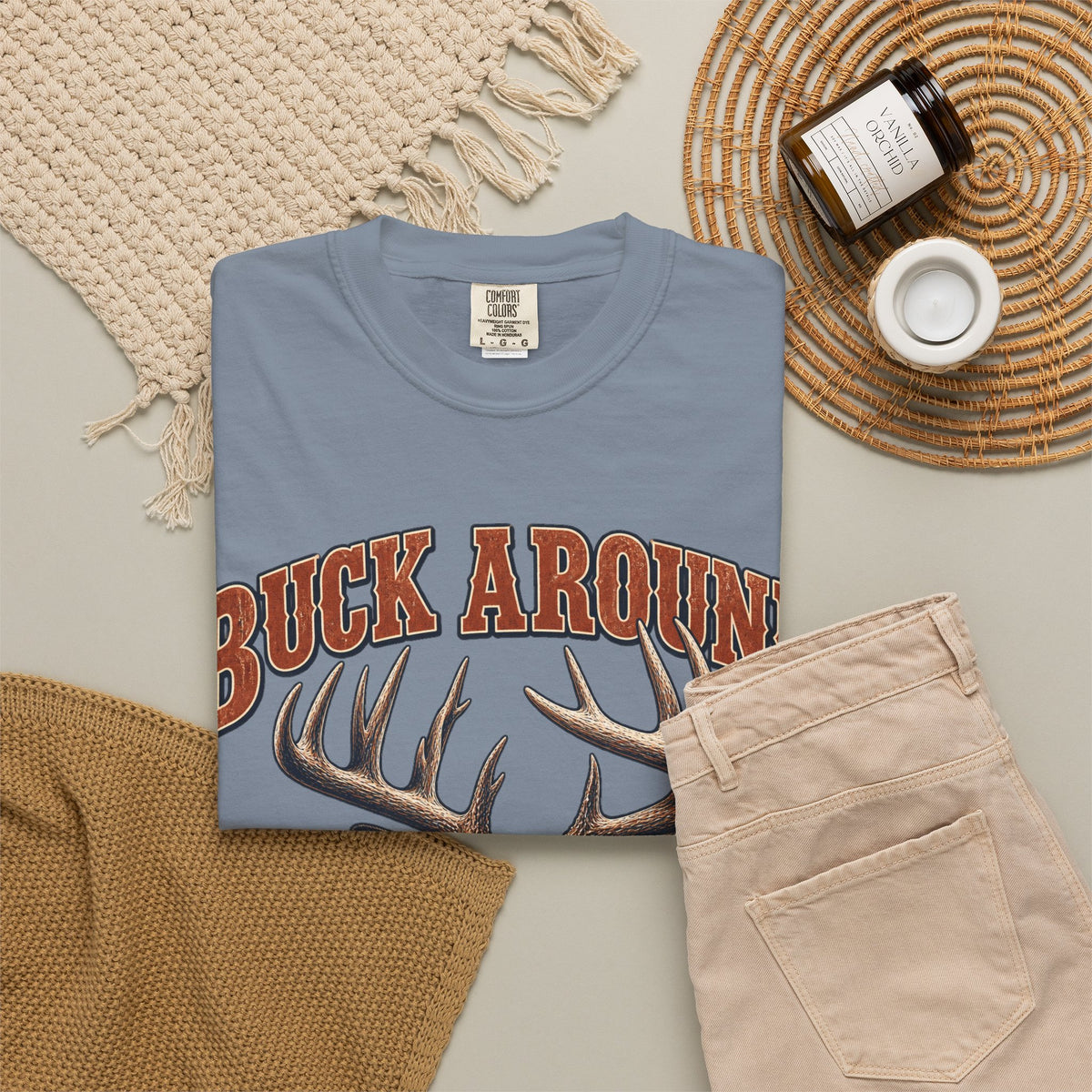 Buck Around and Find Out Orange Bust Deer Tee Funny Hunting FAFO Pun Shirt