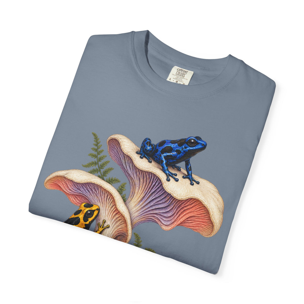 Poison Dart Frogs Mushroom Forest Tee Colorful Dart Frog Fungi Fern Wildlife Shirt