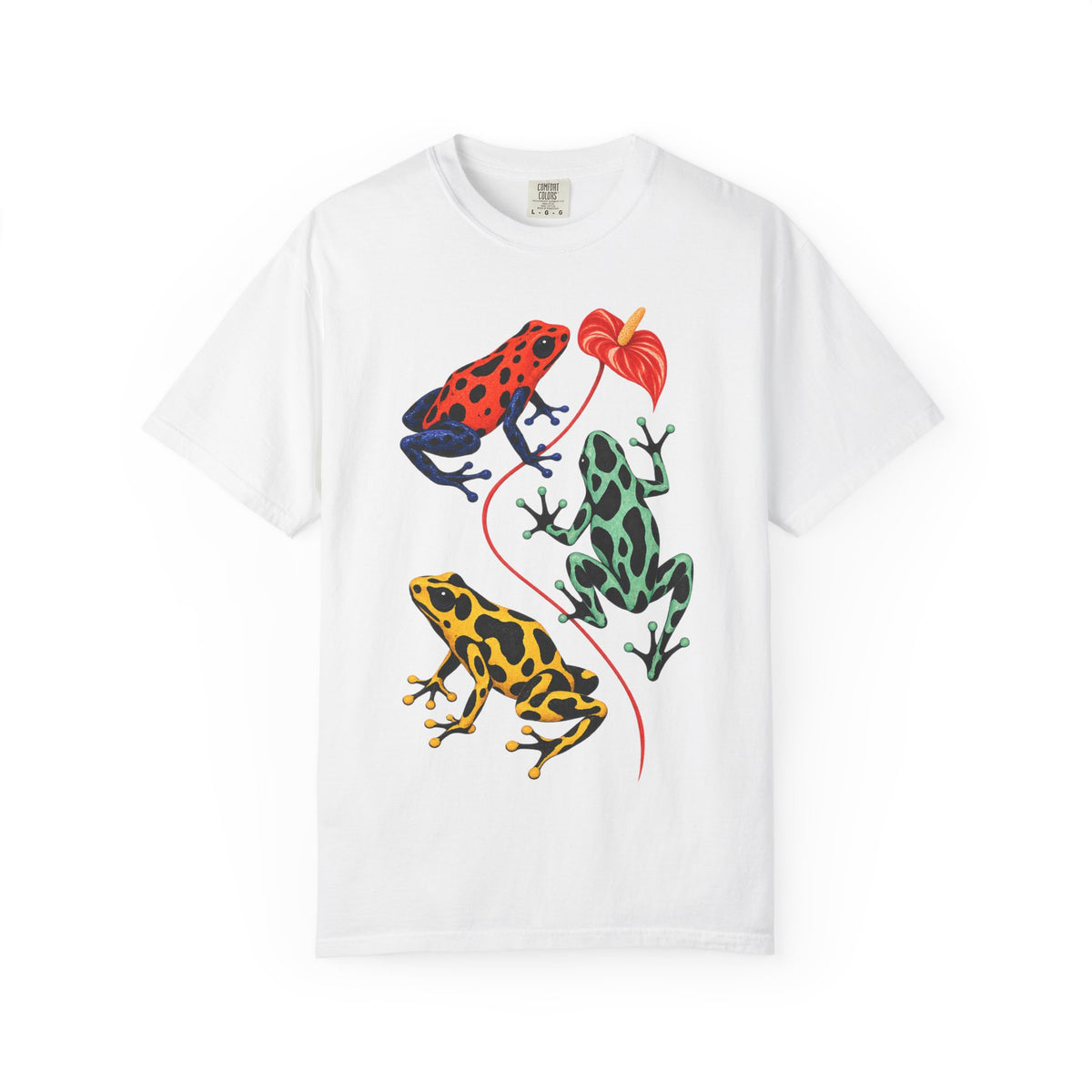Poison Dart Frogs Anthurium Tee Colorful Dart Frog Red Flower Tropical Wildlife Shirt
