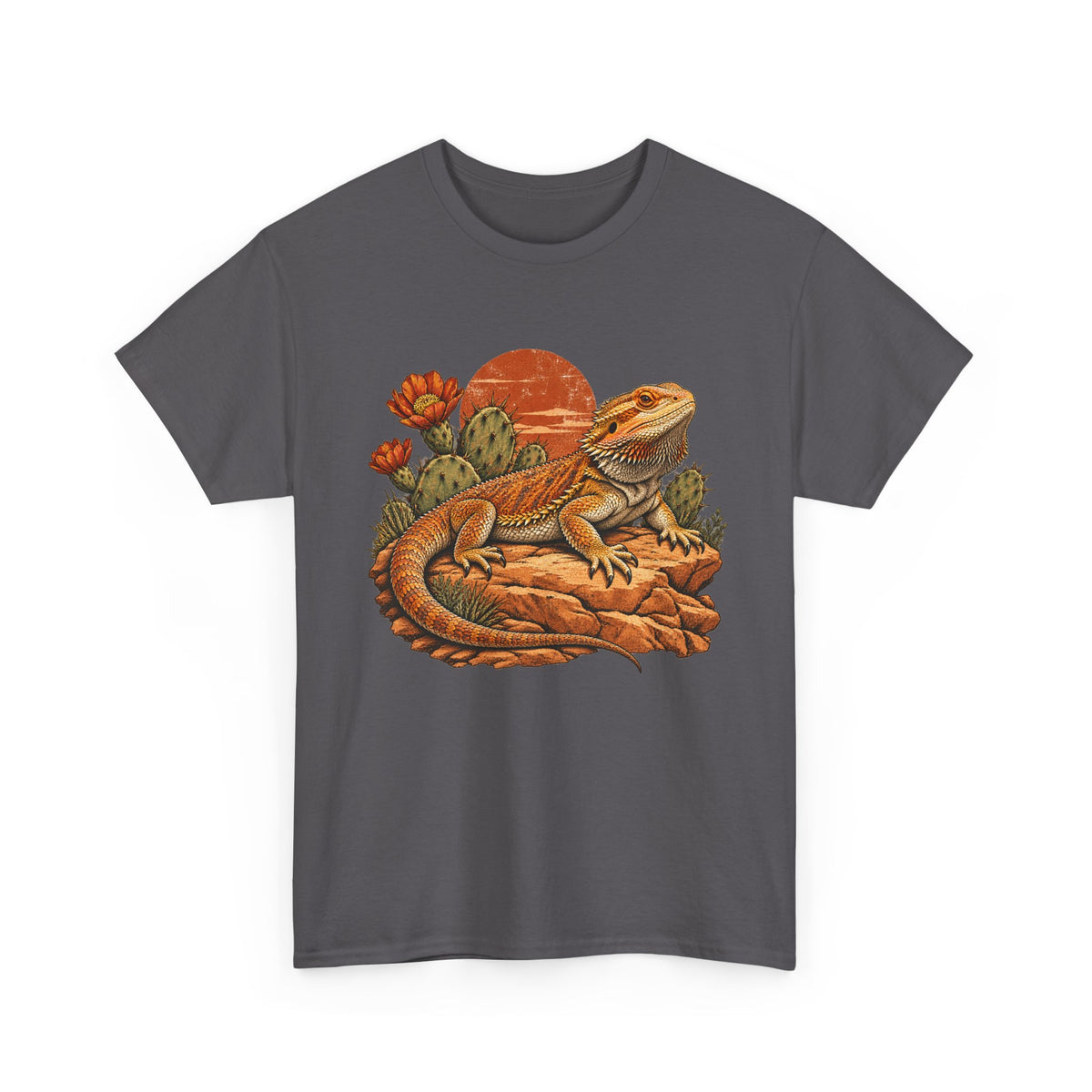 Bearded Dragon Desert Sun T-Shirt Cactus Southwest Lizard Tee