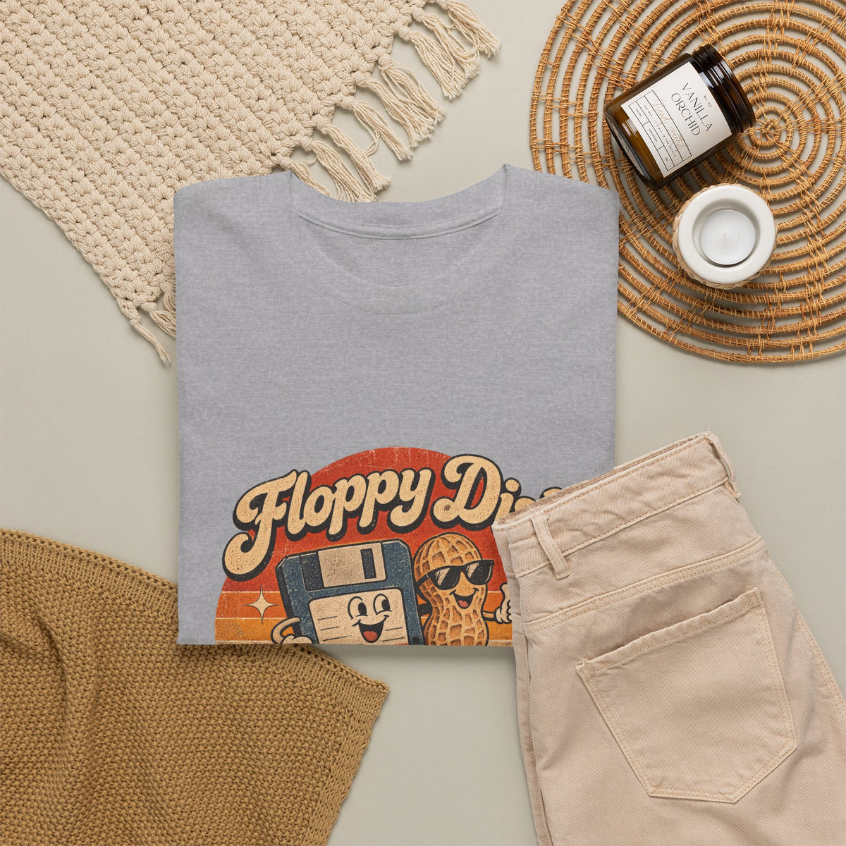 Floppy Disk Floppy Nuts T-Shirt Retro 80s Floppy Disk Peanut Funny Tee