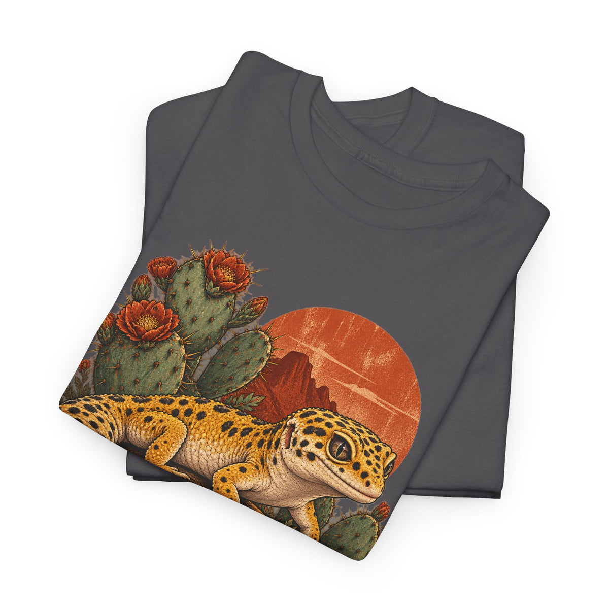 Leopard Gecko Desert T-Shirt Cactus Spotty Reptile Sun Tee