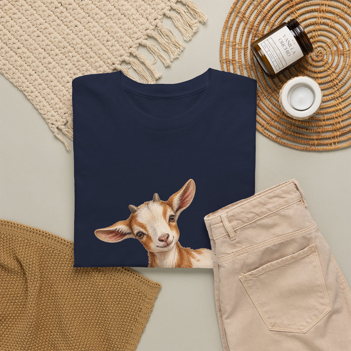 Spotted Baby Goat Daisies Tee Cute Kid Goat Daisy Flowers Farm Animal Shirt