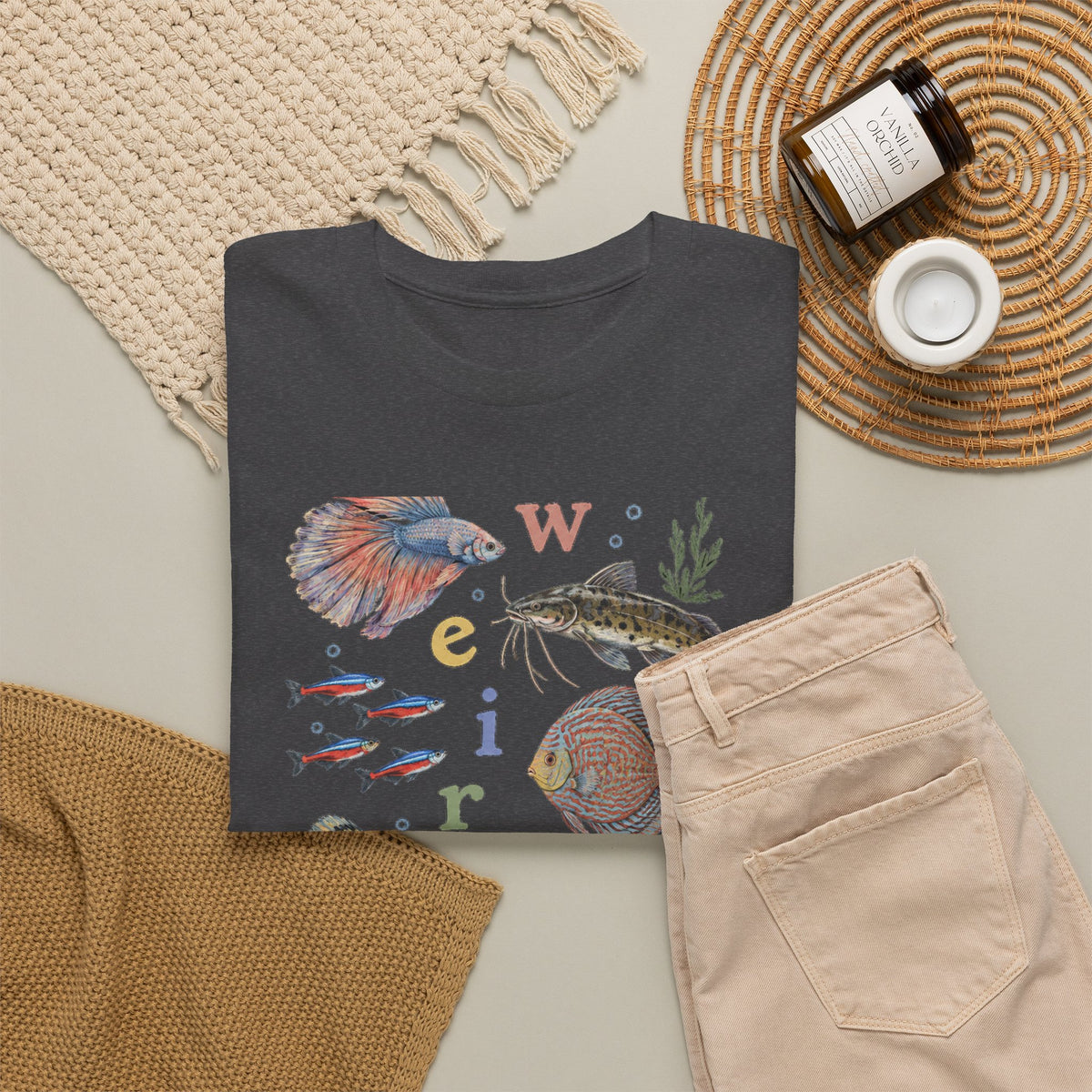 Weird Fishes T-Shirt Aquarium Fish Collage Betta Discus Neon Tetra Tee