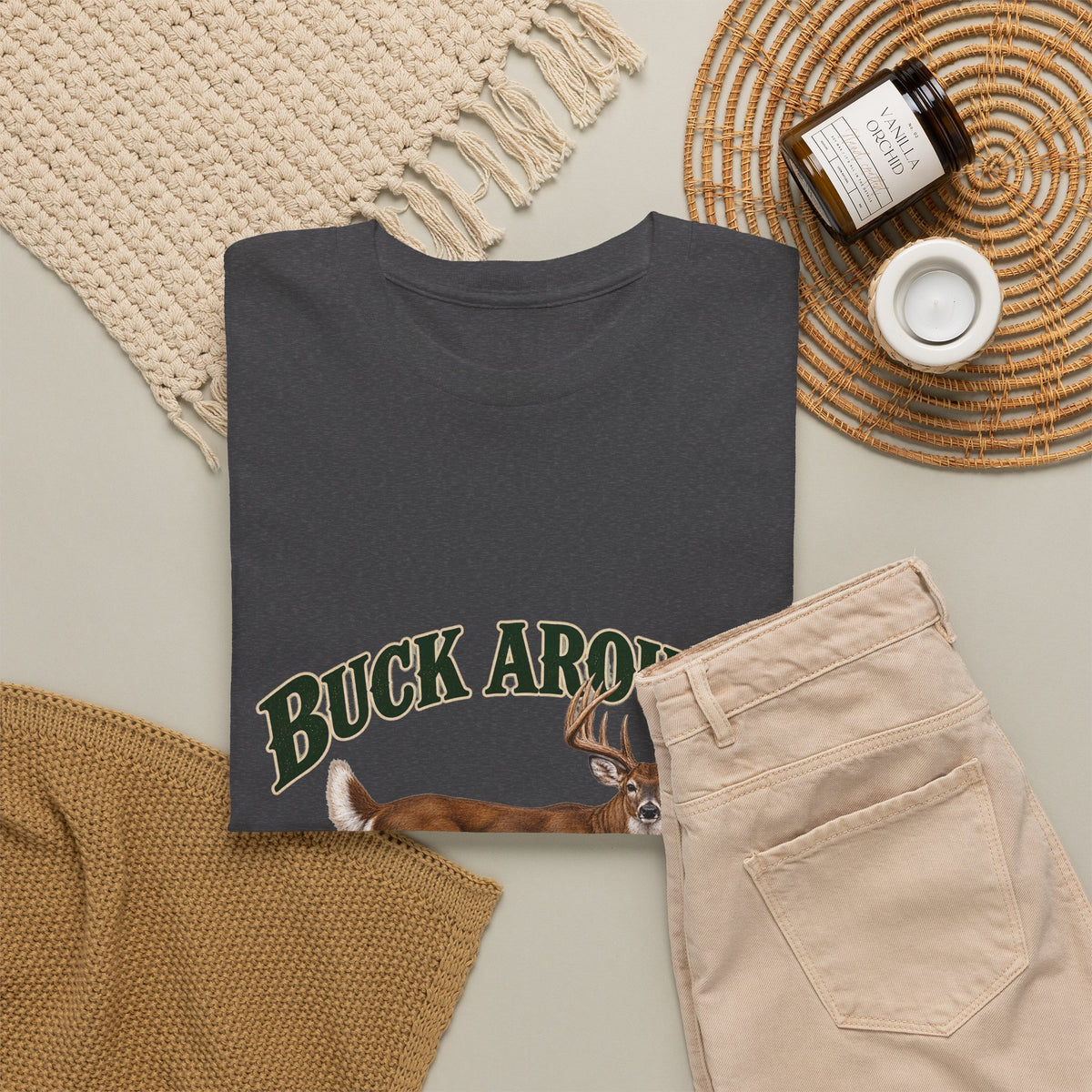 Buck Around and Find Out Green Letter Deer Tee Funny Hunting FAFO Pun Shirt