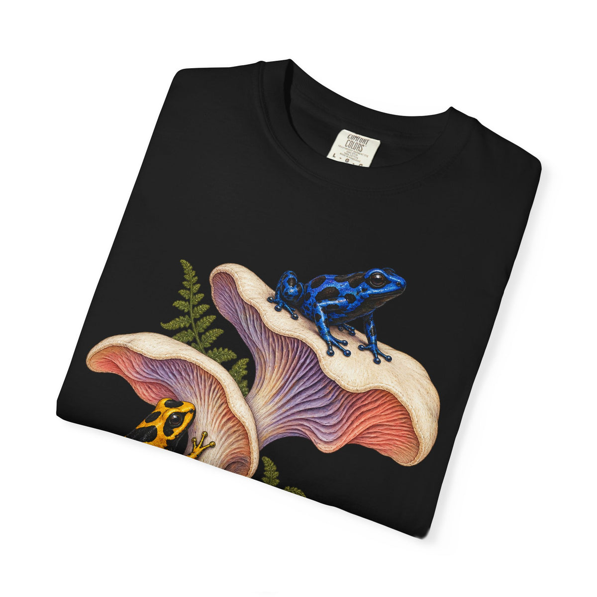 Poison Dart Frogs Mushroom Forest Tee Colorful Dart Frog Fungi Fern Wildlife Shirt