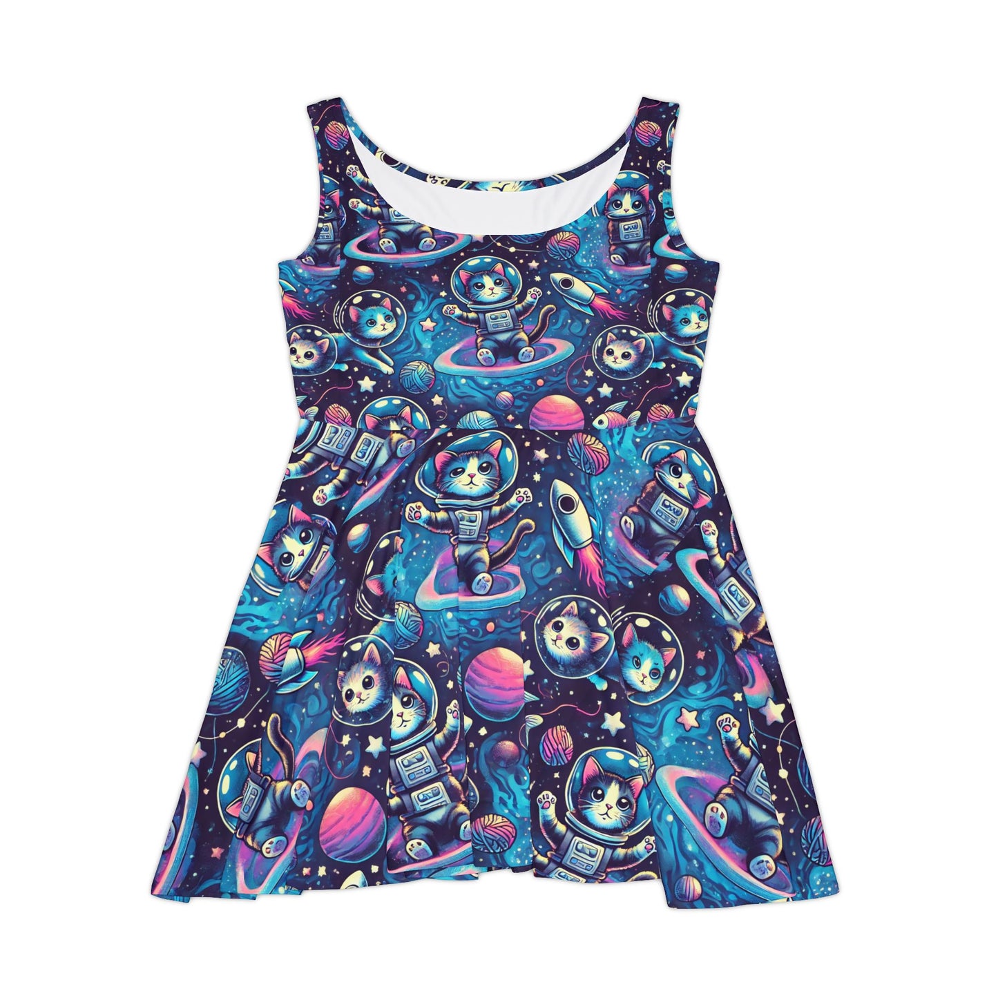 Space cat Women's Skater Dress (AOP)