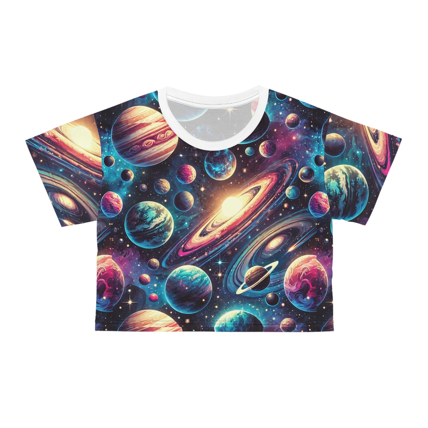 Planets space Crop Tee (AOP)