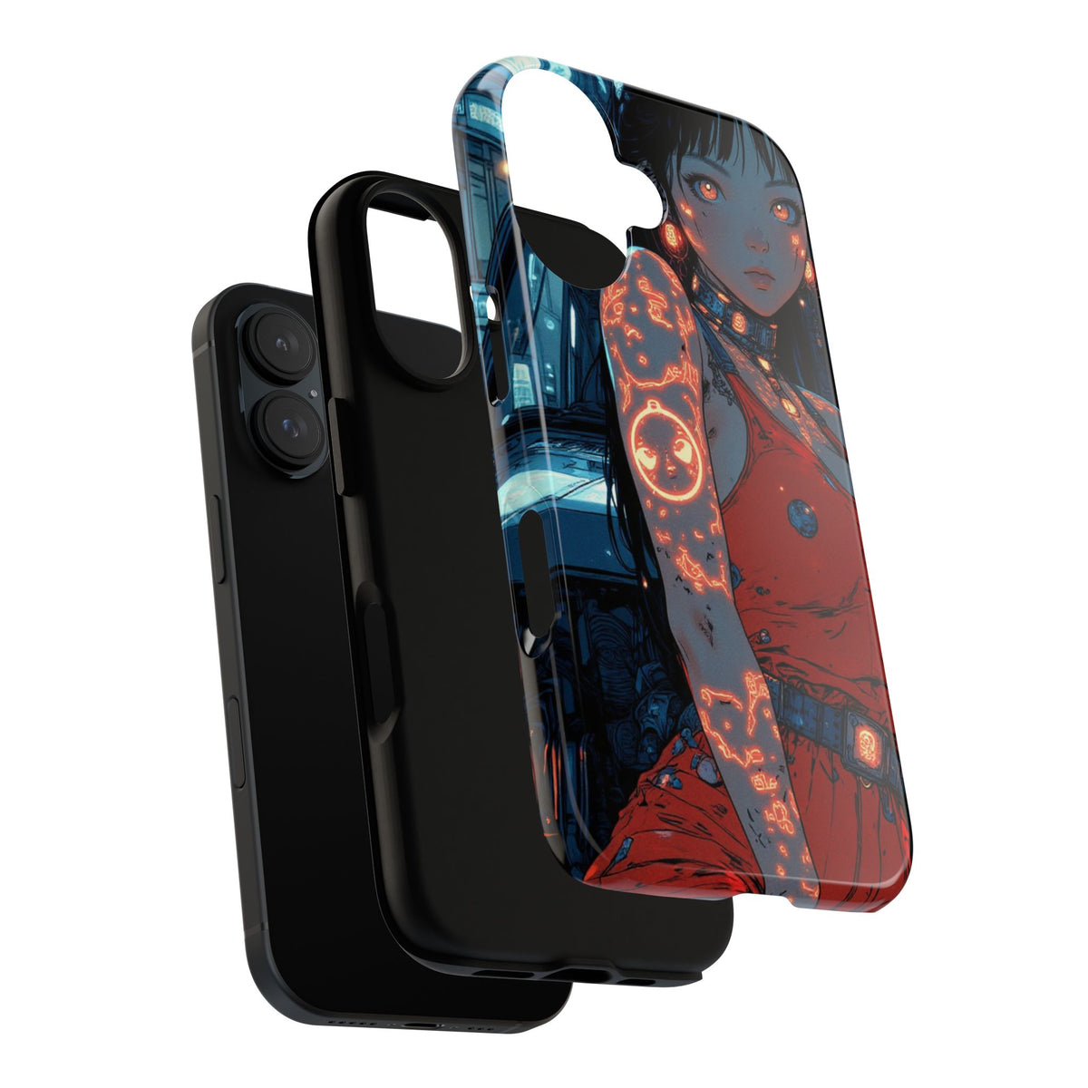 Tattooed Girl Neon Car Tough Phone Case iPhone Samsung Pixel