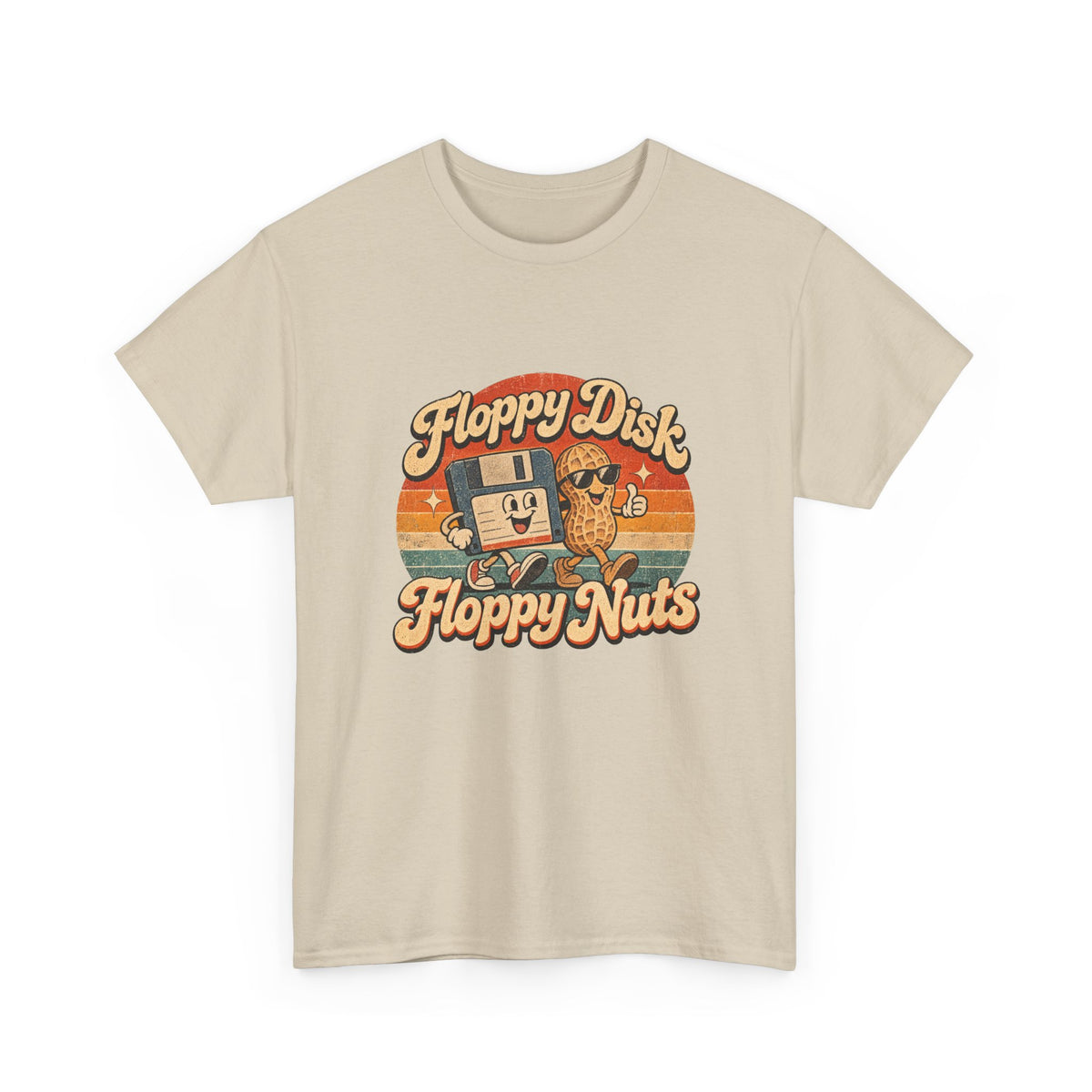 Floppy Disk Floppy Nuts T-Shirt Retro 80s Floppy Disk Peanut Funny Tee