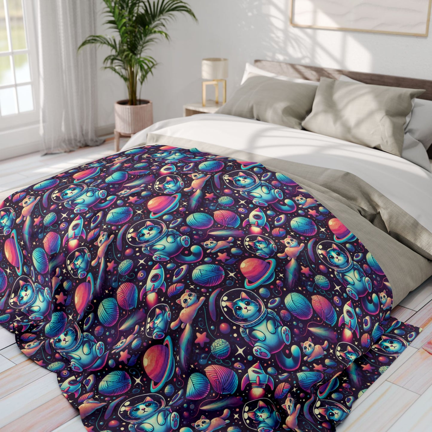 Space cats Arctic Fleece Blanket