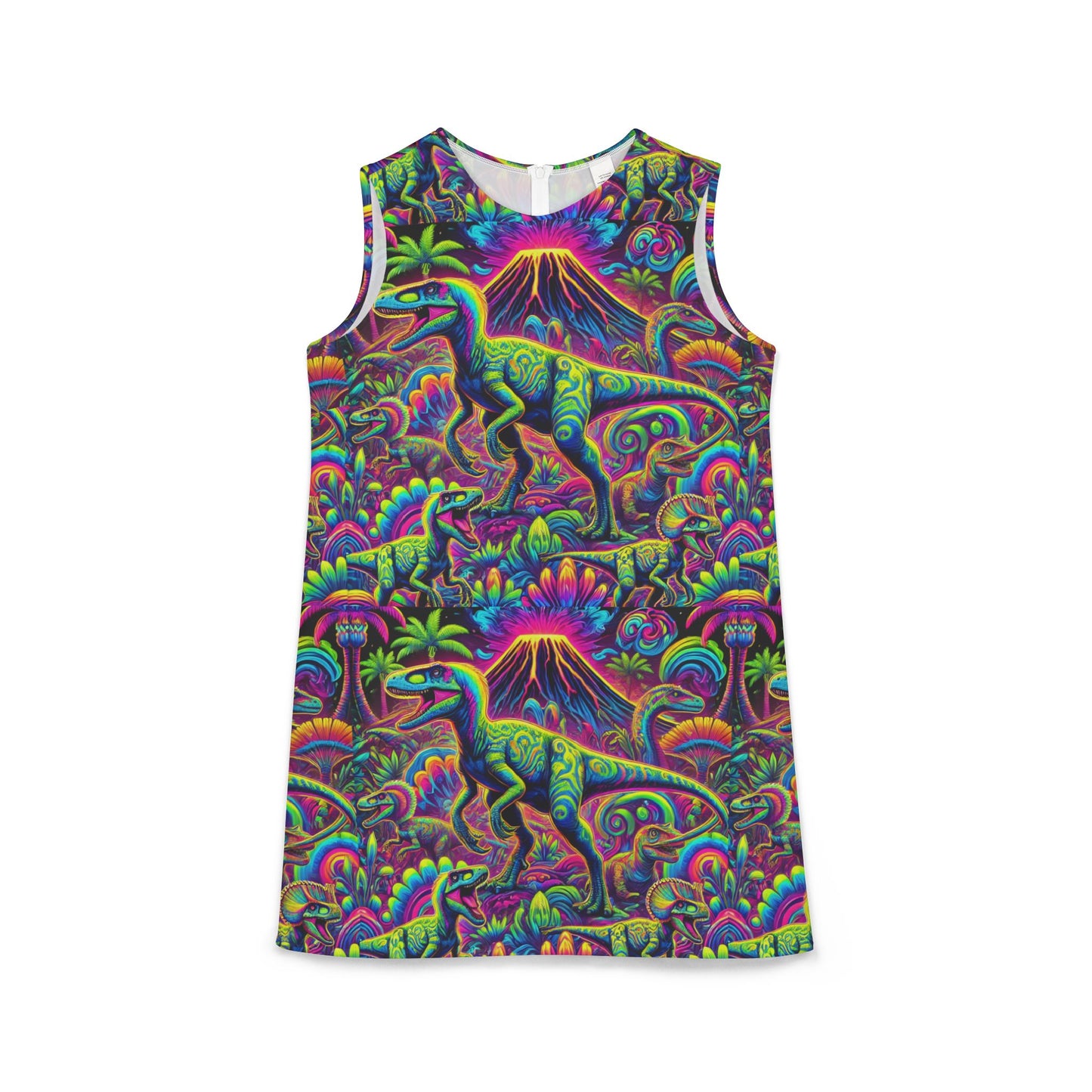 dino rave A-line Sleeveless Dress (AOP)