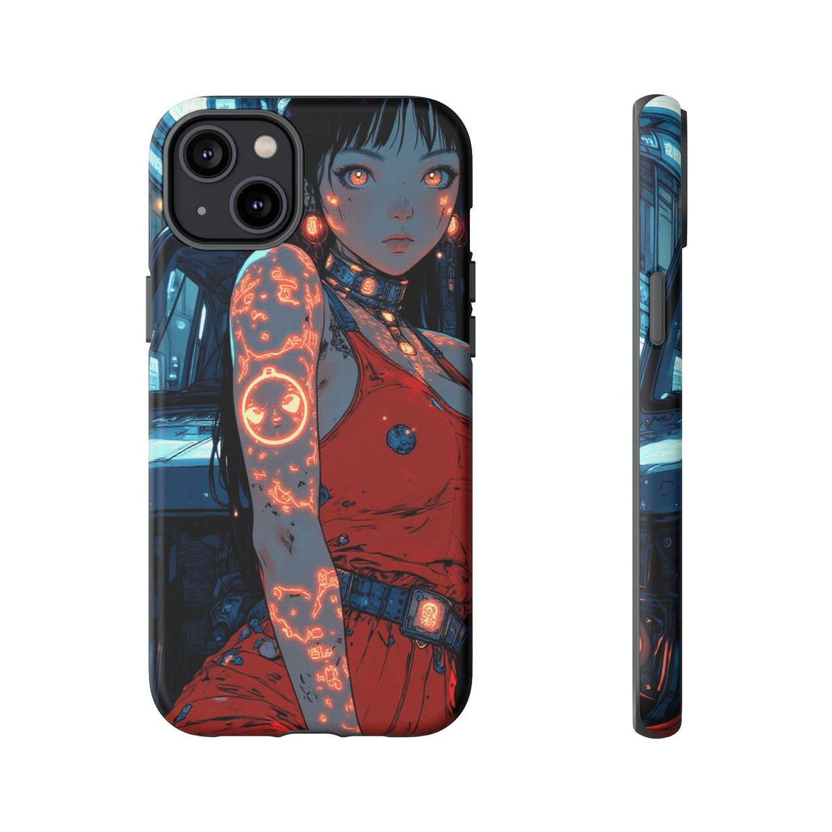 Tattooed Girl Neon Car Tough Phone Case iPhone Samsung Pixel